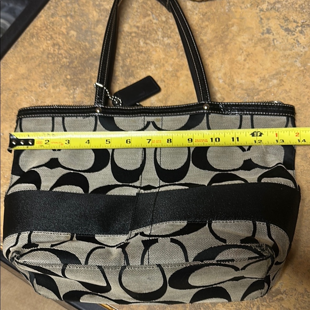 Coach Black and Gray Signature Shoulder Bag - Picture 6 of 8
